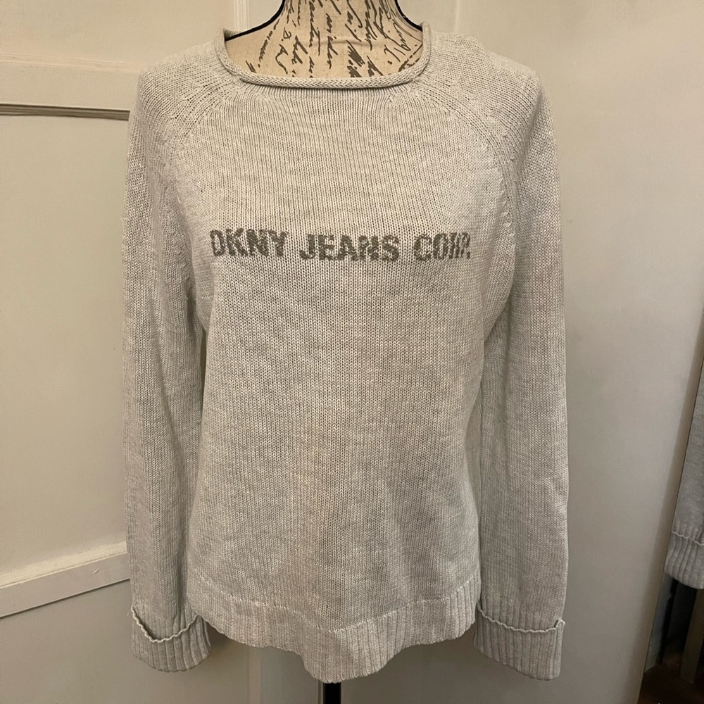 Dkny Cream Crewneck Knit Sweater